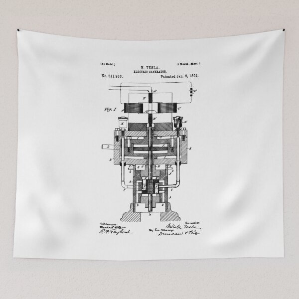Item preview, Patent of Nikola Tesla Electric Generator (Black Version) designed and sold by Aliasandco.