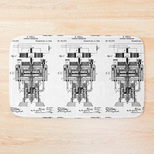 Item preview, Patent of Nikola Tesla Electric Generator (Black Version) designed and sold by Aliasandco.