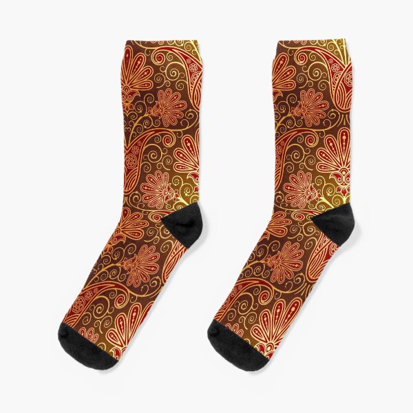 Golden Paisley Sheer Socks