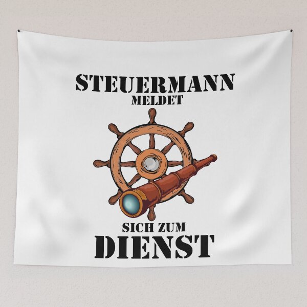 Artikelvorschau, Steuermann meldet sich zum Dienst - seemännisches Design entworfen und verkauft von OVMEngemann.