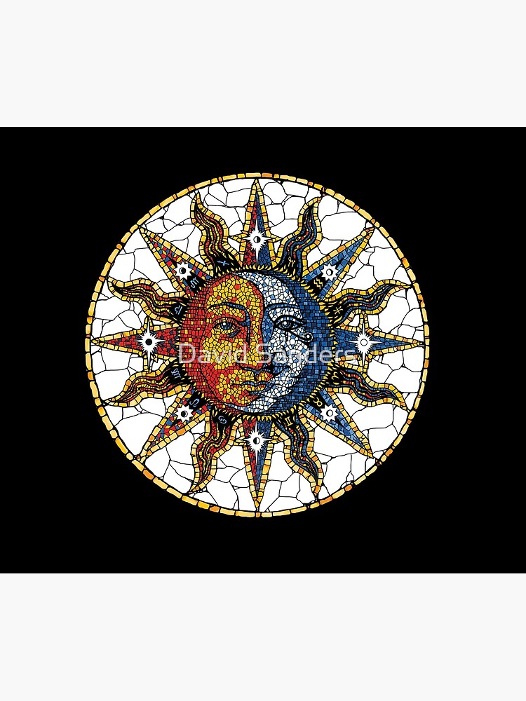 Celestial Mosaic Sun and Moon COASTER by sandersart
