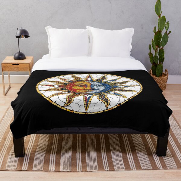 Celestial Mosaic Sun and Moon COASTER Throw Blanket