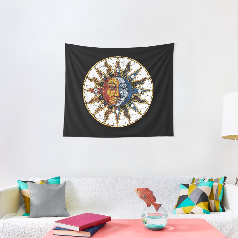 Celestial Mosaic Sun and Moon COASTER Tapestry
