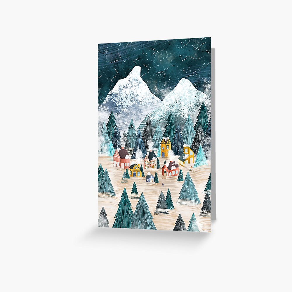 Mountain Village Greeting Card