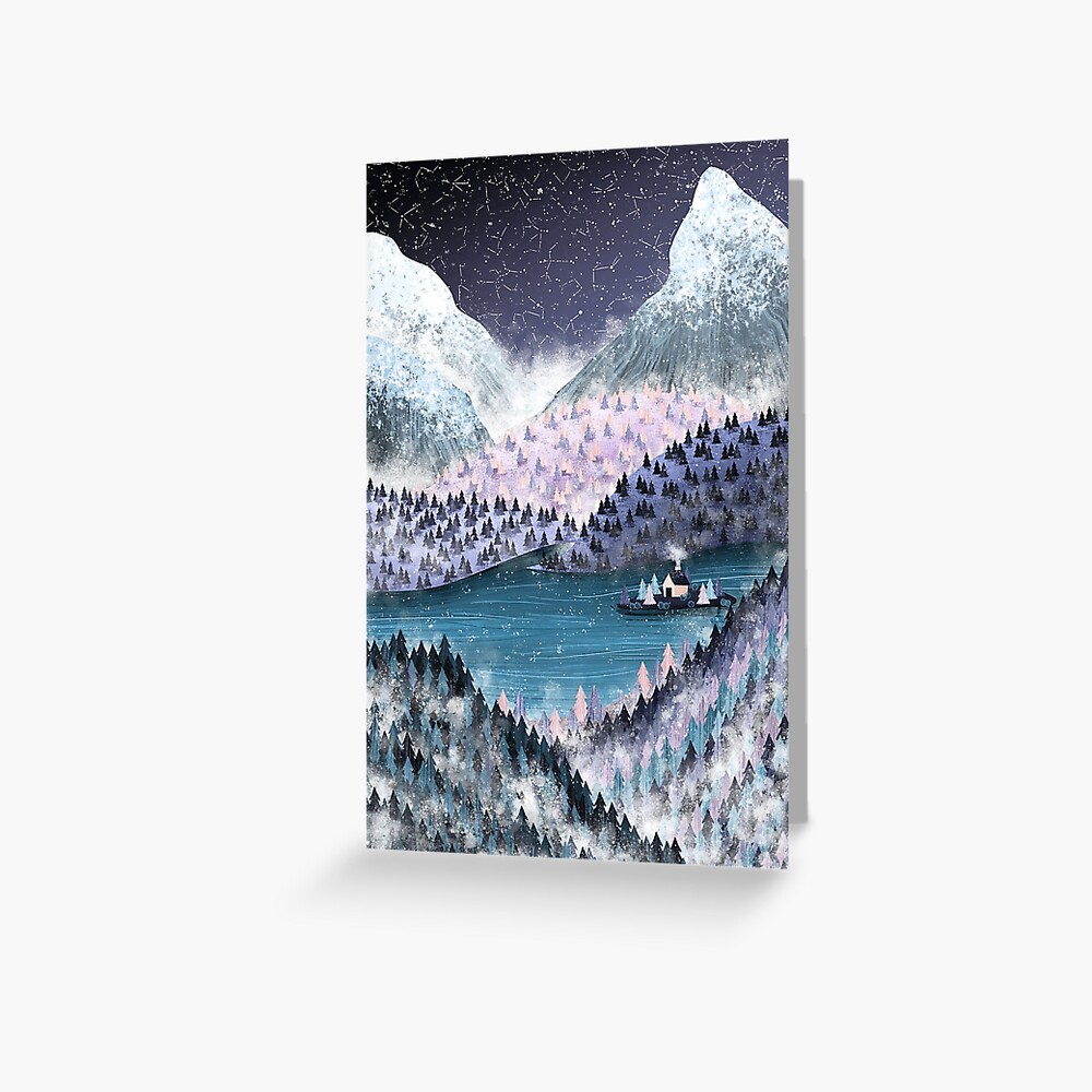 Wintery Lake View Greeting Card