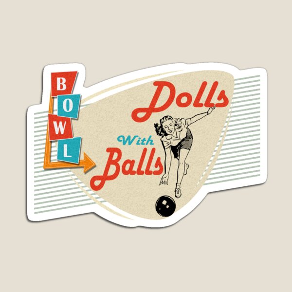 Item preview, Womens Dolls with Balls Vintage Retro Matching Bowling team designed and sold by WMGifts.