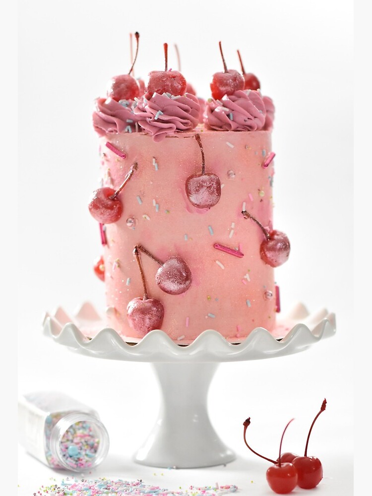Pink Cherry Birthday Cake 