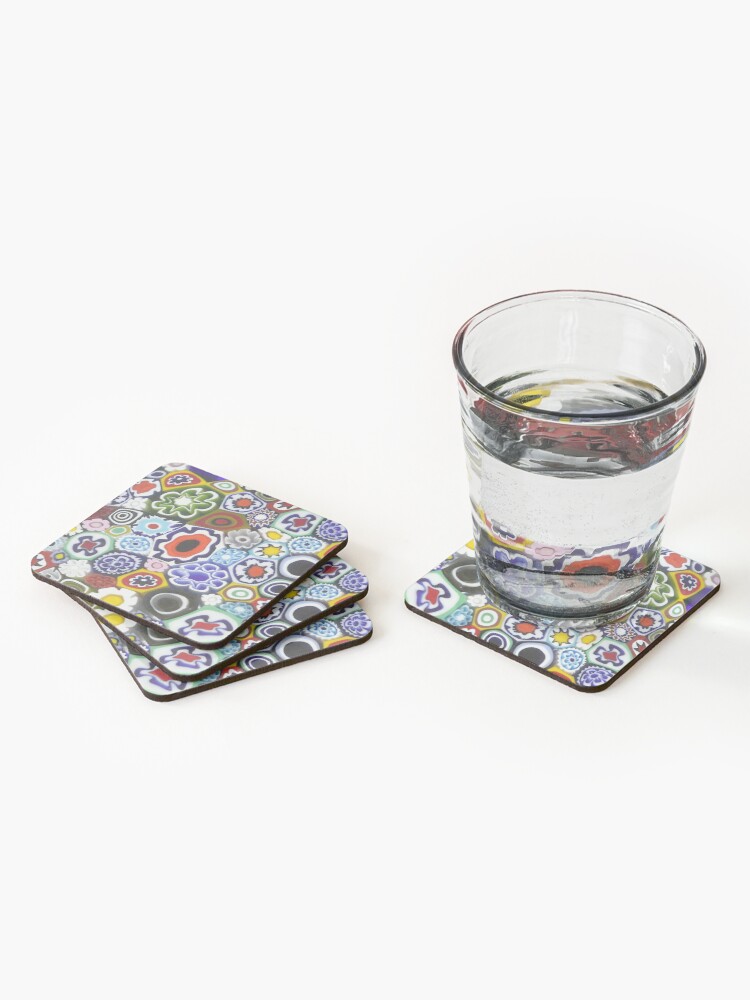 Alternate view of Millefiori Murano Italian Glass Print Coasters (Set of 4)