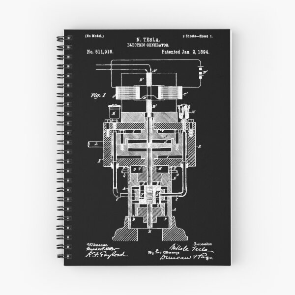 Item preview, Patent of Nikola Tesla Electric Generator (White Version) designed and sold by Aliasandco.