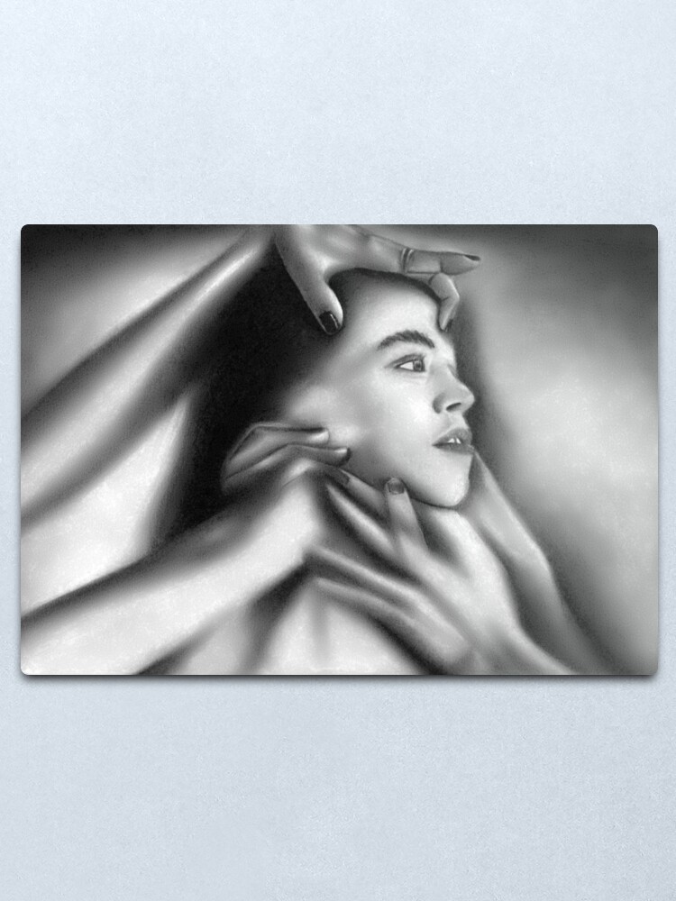 Alternate view of Death of a child (Charcoal drawing) Metal Print