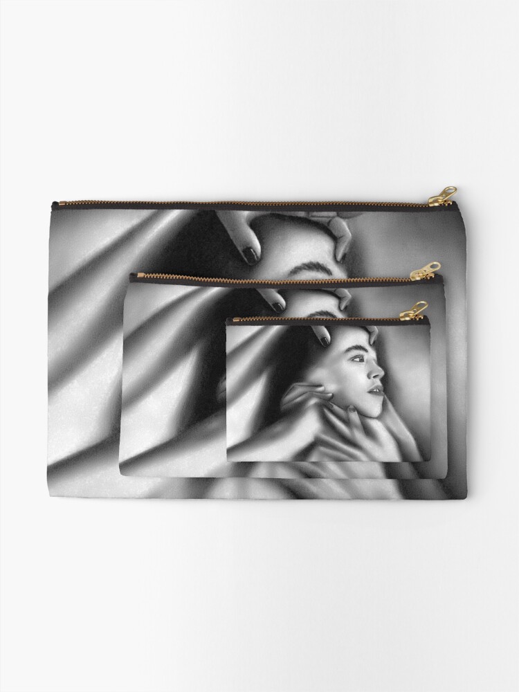 Alternate view of Death of a child (Charcoal drawing) Zipper Pouch