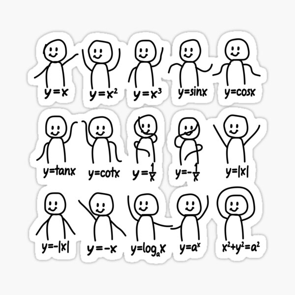 Funny Algebra Dance Graph Figures Math Equation  Sticker