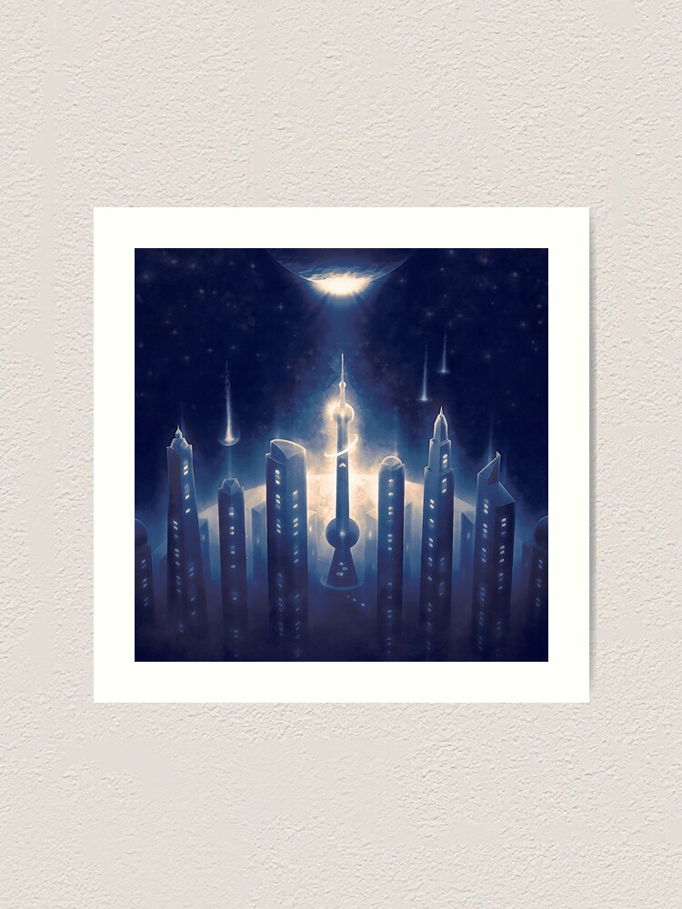 Alternate view of City in Space Art Print