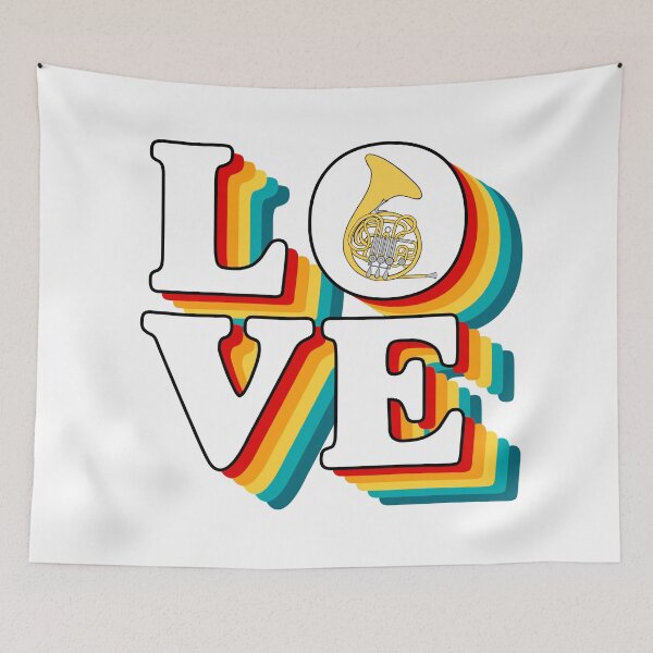 Item preview, LOVE - French Horn designed and sold by BandMomDesigns.