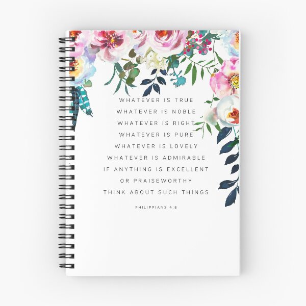 Item preview, Bible Verse Whatever is True Watercolor Flower Border designed and sold by wildlyinspiring.