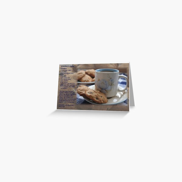 Grandma's Coffee Cookies (recipe) w/ white border Greeting Card