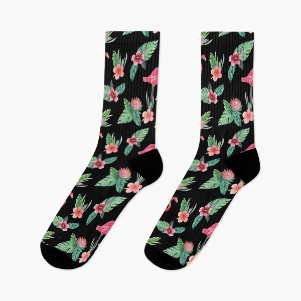 Item preview, Flamingo with Tropical Flowers by Magenta Rose Designs designed and sold by MagentaRose.