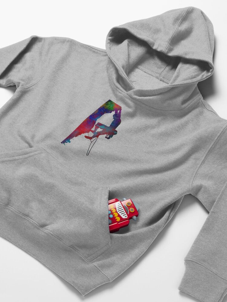 Alternate view of mountaineer climbing sport art #mountaineer #climbing #sport Kids Pullover Hoodie