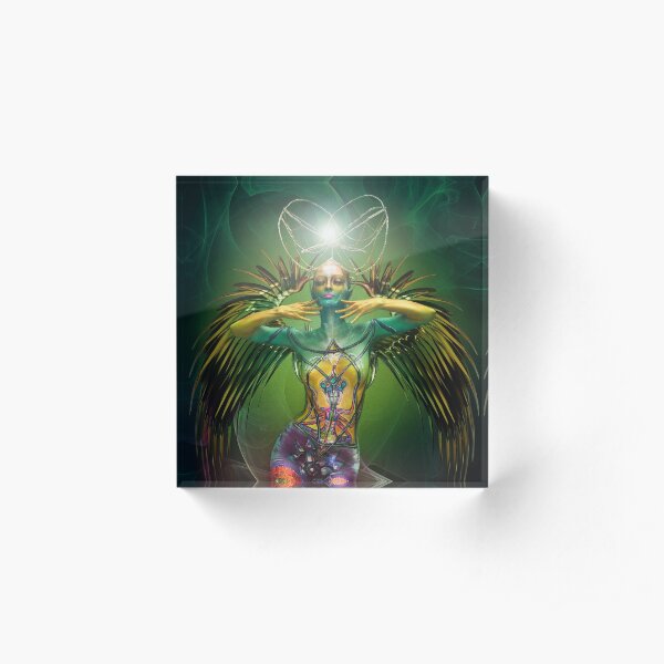 Green Phoenix Acrylic Block