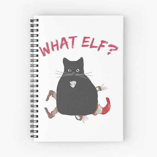Item preview, Black Fluffy Cat Crushes Holiday Elf Funny Christmas Cheer designed and sold by clawswithpaws.