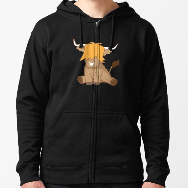 Cute ginger Highland cow Zipped Hoodie