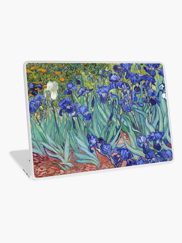 Aperçu 1 sur 2. Skin adhésive d'ordinateur avec l'œuvre Van Gogh - Les Iris créée et vendue par NewNomads.