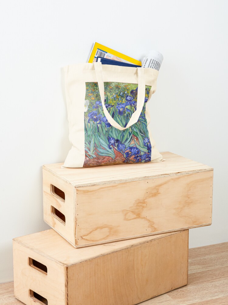 Van Gogh Irises Art Bag, Arty Cats Tote Bag,Cat Lover Gift, Weekender