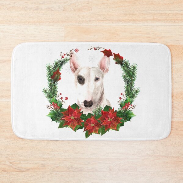 Item preview, Bull Terrier in a Christmas Wreath Christmas Gift for Bull Terrier Owner/Lover designed and sold by YuliyaR.