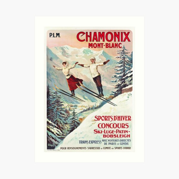 Chamonix, Mont Blanc - Vintage French Travel Poster Art Print