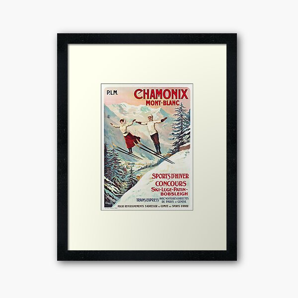 Chamonix, Mont Blanc - Vintage French Travel Poster Framed Art Print
