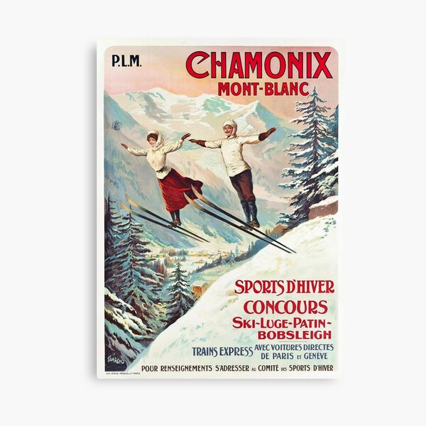 Mont Blanc - Cartel de viaje francés vintage Lienzo
