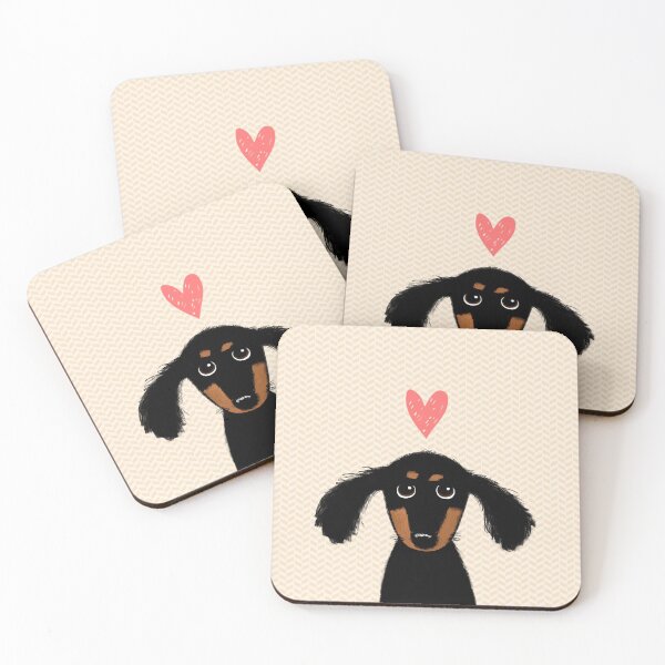 Item preview, Dachshund Puppy Love | Cute Black and Tan Wiener Dog with Heart designed and sold by Jenn Inashvili.