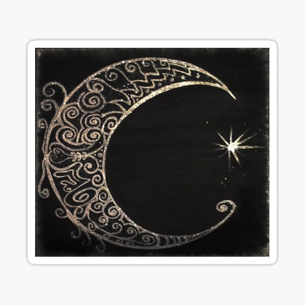Silver Moon Sticker