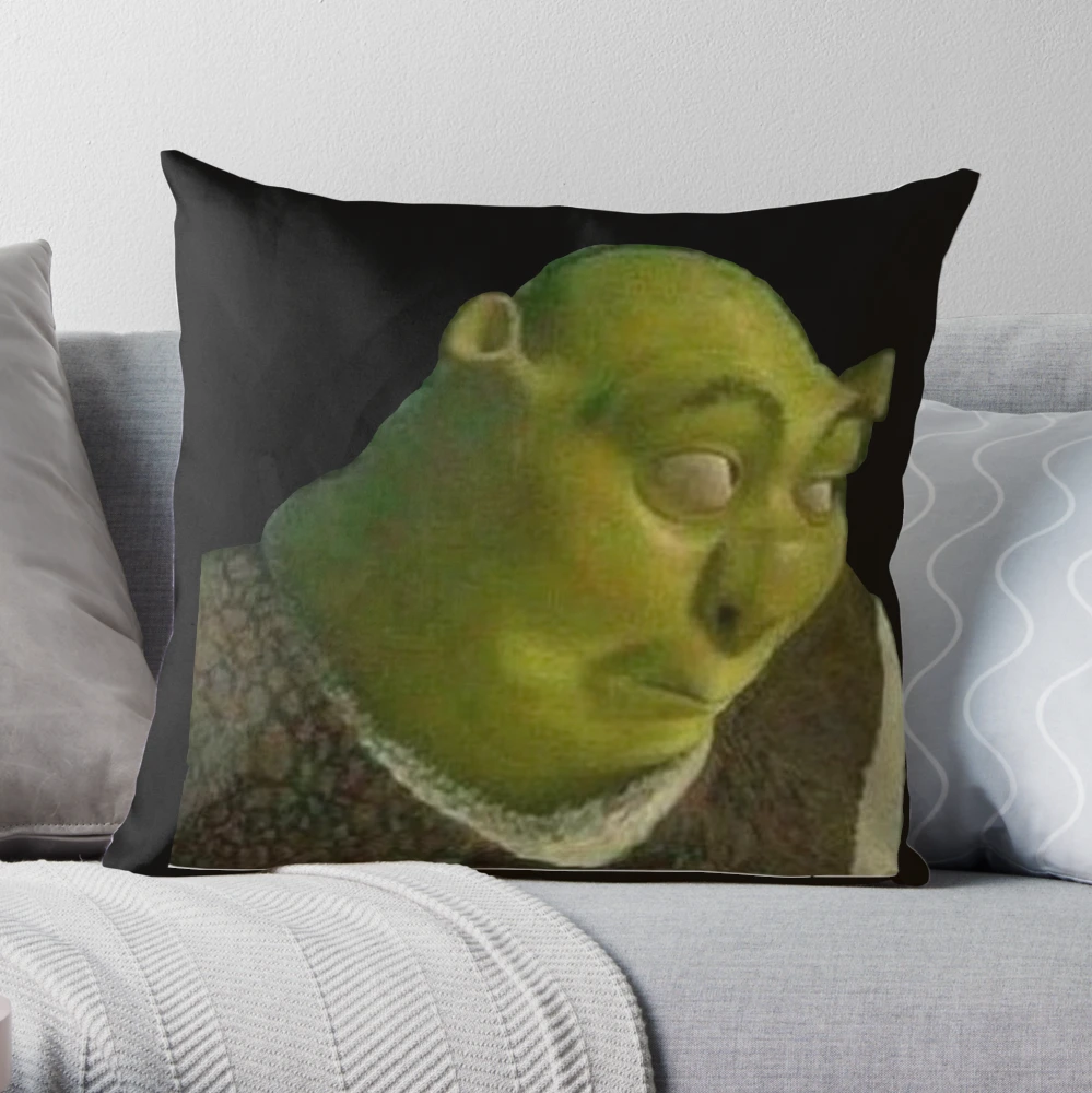 Shrek Face Meme Throw Pillow, Shrek Movie Pillow Cases Gifts Unisex Adults