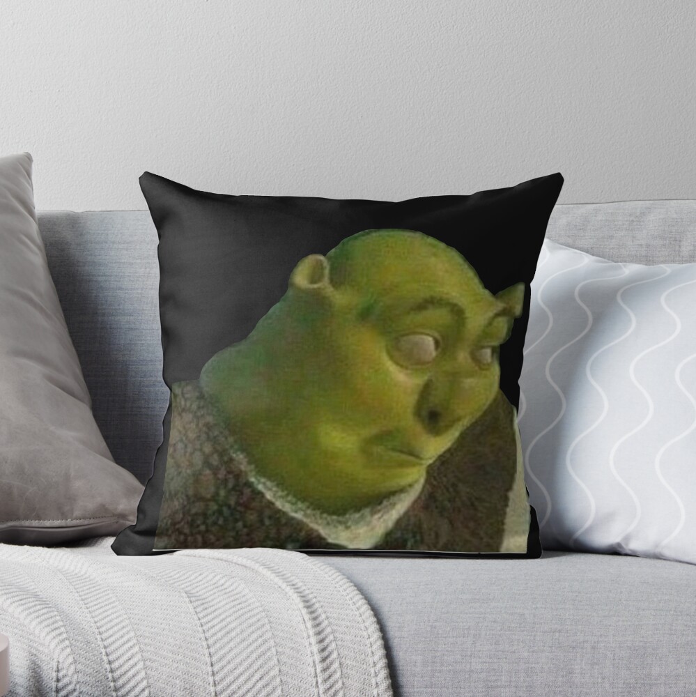 Shrek Face Meme Throw Pillow, Shrek Movie Pillow Cases Gifts Unisex Adults