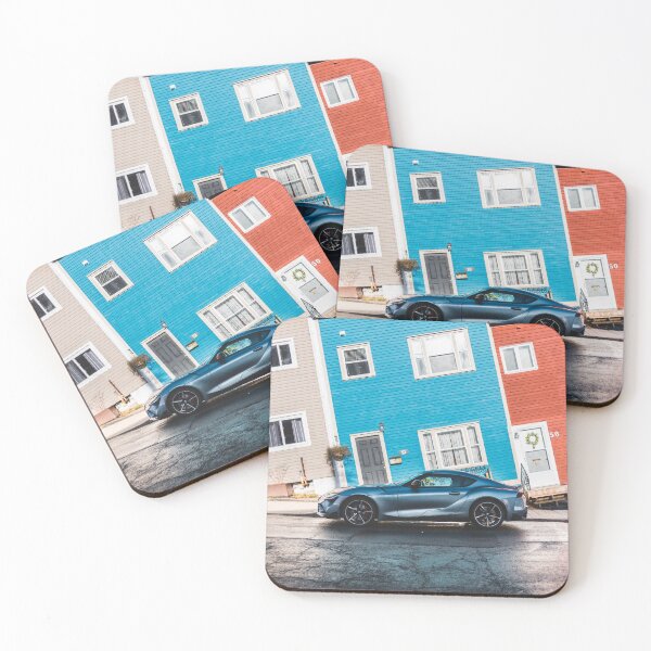 Item preview, 2020 toyota supra gr parked next to colourful houses designed and sold by erikallen920.