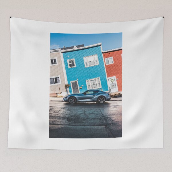 Item preview, 2020 toyota supra gr parked next to colourful houses designed and sold by erikallen920.