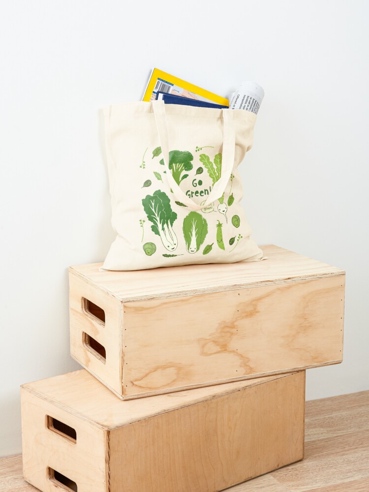 Go Green! (Leafy Green!) Happy Garden Veggies Tote Bag