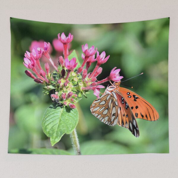 Item preview, Gulf Fritillary On Red Flower designed and sold by What I See by Dawne.