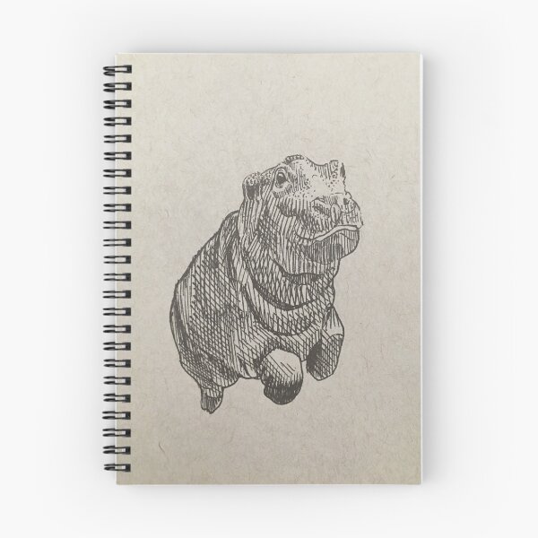 Item preview, Baby Hippo in ink designed and sold by Stephanie Chayrez.