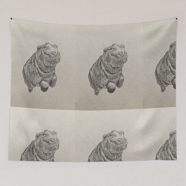 Item preview, Baby Hippo in ink designed and sold by Stephanie Chayrez.