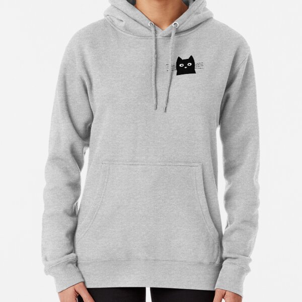 Black Cat Face Pullover Hoodie