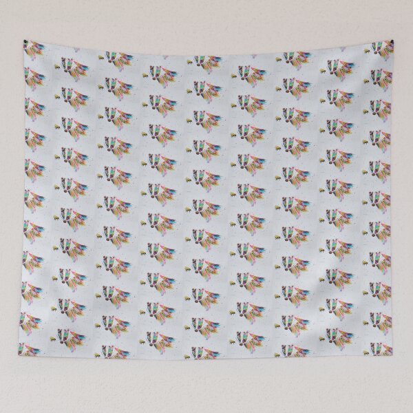 Item preview, Colourful Badger looking at a Bumblebee designed and sold by Casimirasart.