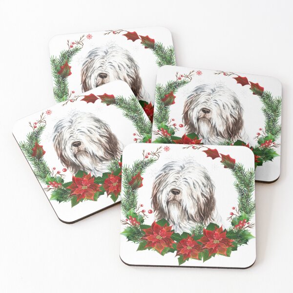 Item preview, Bearded Collie in a Christmas Wreath Christmas Gift for Bearded Collie Owner/Lover designed and sold by YuliyaR.