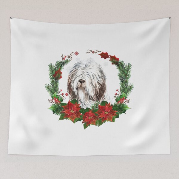 Item preview, Bearded Collie in a Christmas Wreath Christmas Gift for Bearded Collie Owner/Lover designed and sold by YuliyaR.