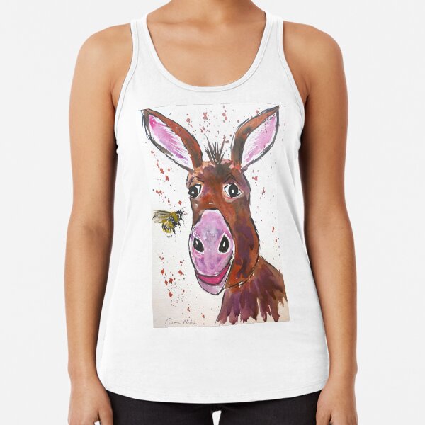 Daft Donkey and a Bumble bee Racerback Tank Top