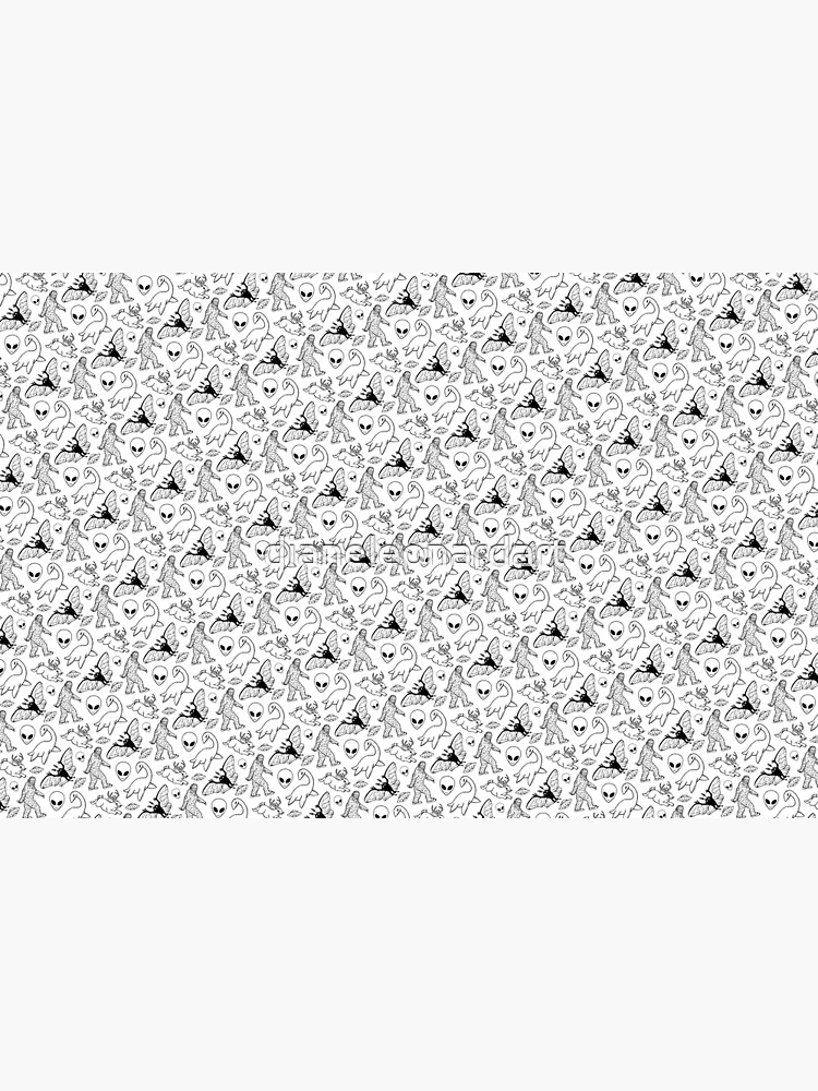 Cryptid Pattern (White Background) by dianeleonardart