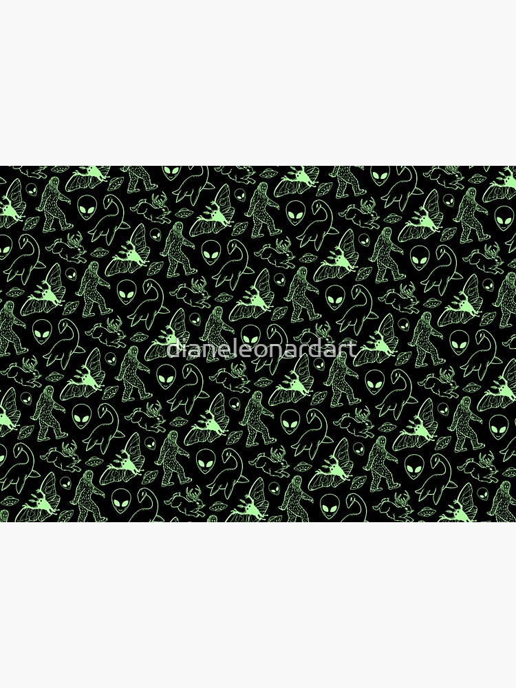 Cryptid Pattern (Green Lines) by dianeleonardart