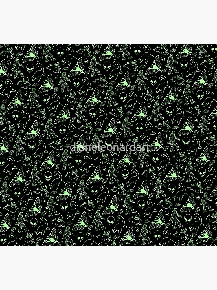 Cryptid Pattern (Green Lines) by dianeleonardart