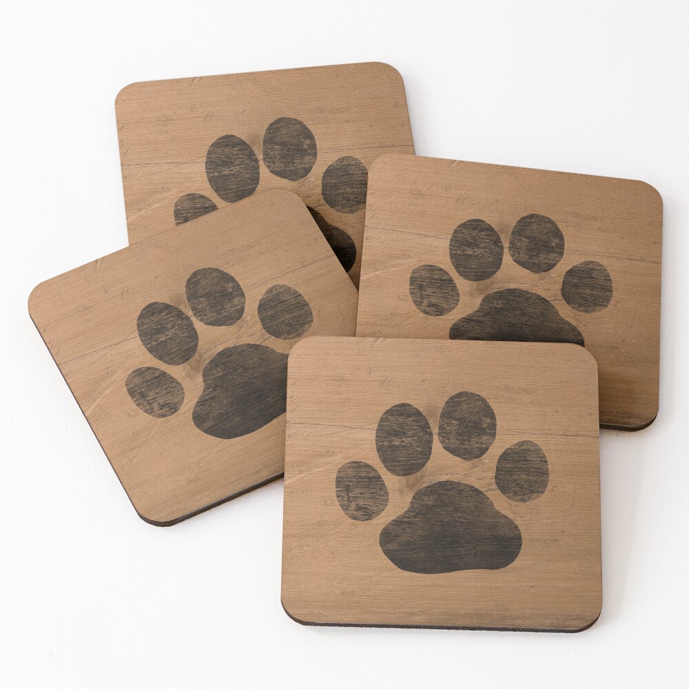 Dog or Cat Paw Print(s) Coasters (Set of 4)
